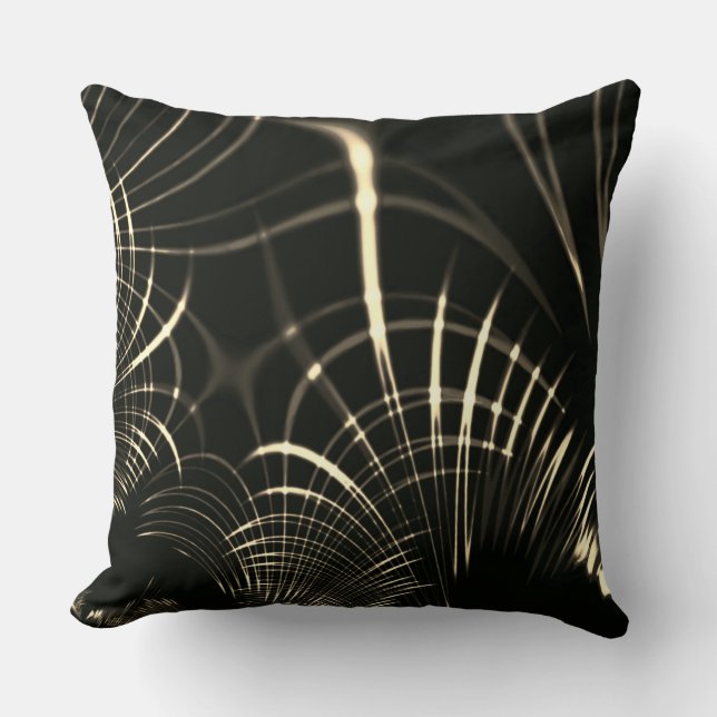 Kurvor i Khaki färg och mörkens bakgrund Kudde (Framsida)