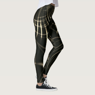 Kurvor i Khaki färg och mörkens bakgrund Leggings