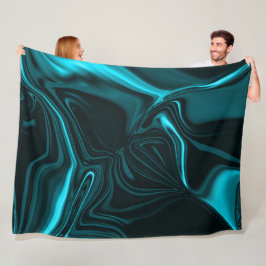 Kurvor i mörk, turkos blått, djupt himlar eller cy fleecefilt