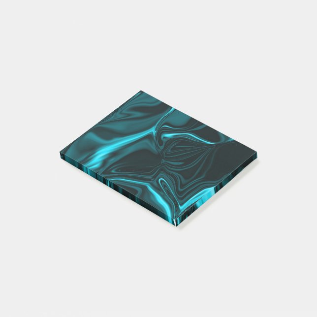 Kurvor i mörk, turkos blått, djupt himlar eller cy post-it block (Vinklad)