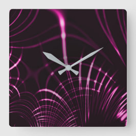 Kurvor i rosa färg och mörk fyrkantig klocka