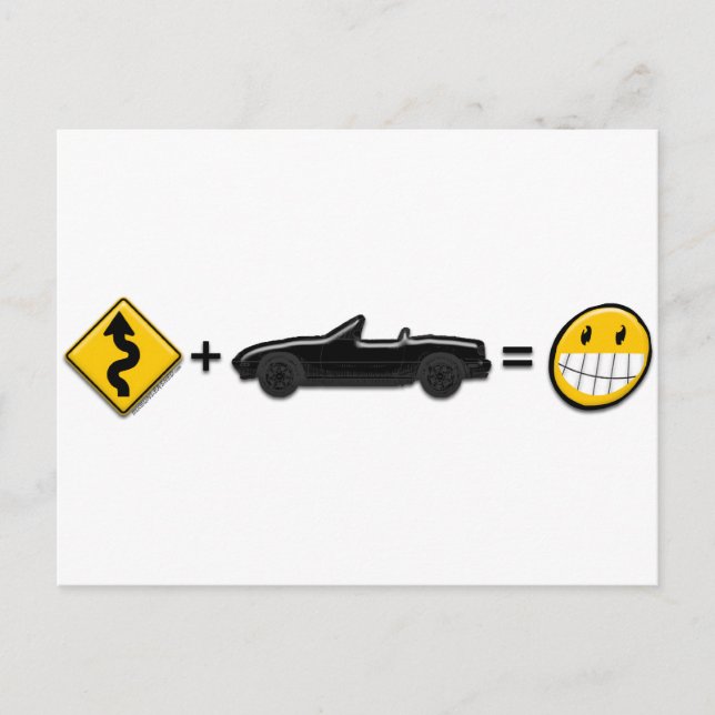 Kurvor + MX5 = Roligt Vykort (Framsida)