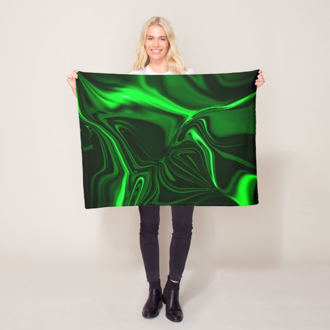 Kurvor och folder grönt nickelpläterade i mörk-fon fleecefilt (På plats)