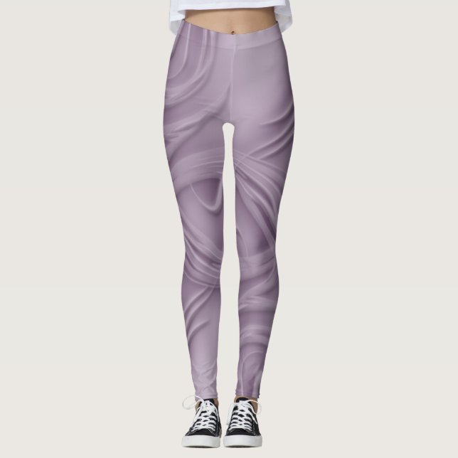 Kurvor över Lila Artwork Leggings (Framsida)