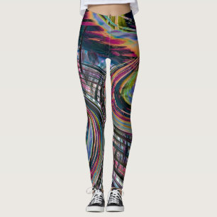 Kurvor tittar som rymdväg, färglös, notad leggings