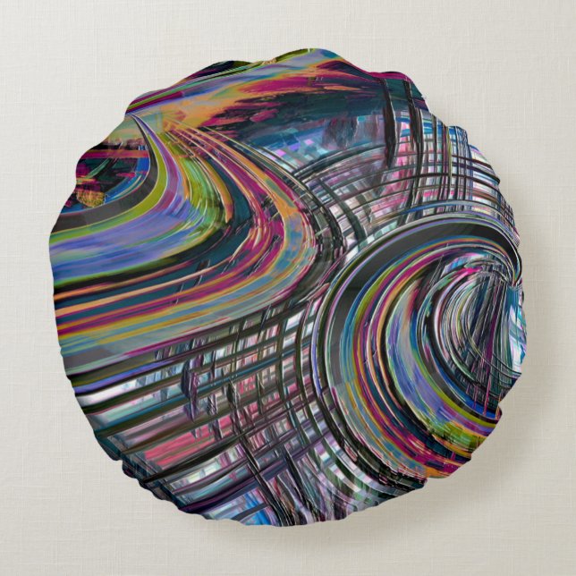 Kurvor tittar som rymdvägen, färgaden bärs rund kudde (Baksidan)