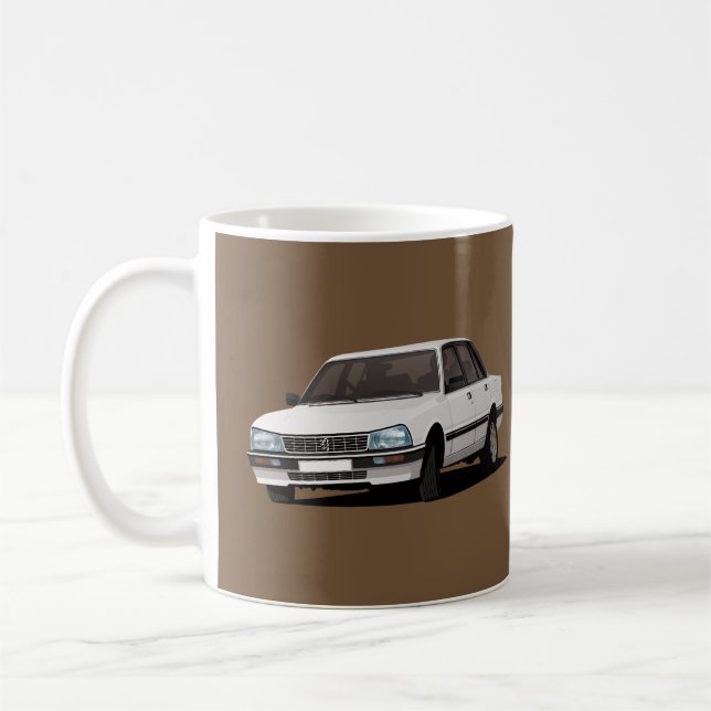 Kurvtagande Pug 505 - vit x 2 - Kaffemugg (Vänster)