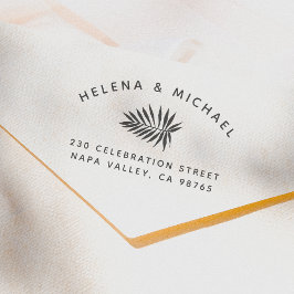 Kurvtext Par Namn Handflatan Löv Returadress Självfärgande Stämpel