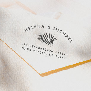 Kurvtext Par Namn Handflatan Löv Returadress Självfärgande Stämpel