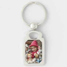 Kuschelfreunde im Herbstzauber Rektangulärt Silverfärgad Nyckelring