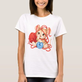 Kuschelige Maus mit Garnknäuel T Shirt