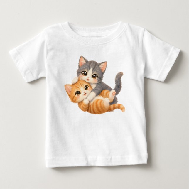 Kuschelkätzchen in Umarmung T Shirt (Framsida)