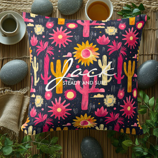 Kushion med kaktus och Vibrant Färg Kudde