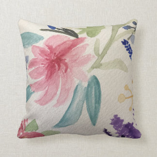 Kushion med vattenfärgsdesign för söt blommigt kudde