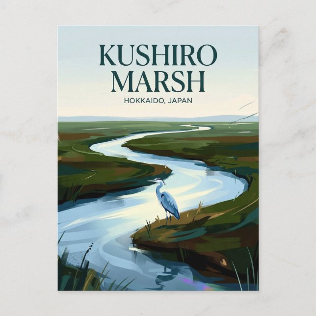 Kushiro Shitsugen nationalpark Japan Vykort (Framsida)