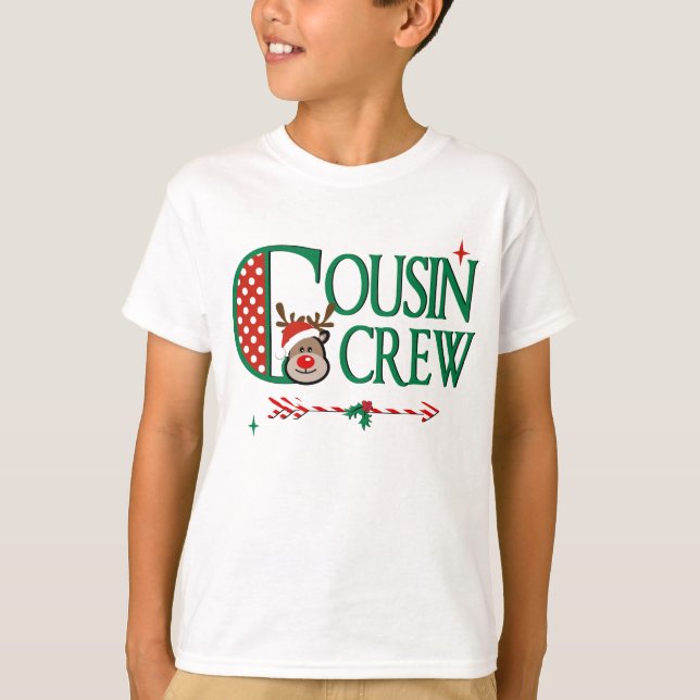 Kusin besättning Reindeer Shirt Kids Cousin jul T Shirt (Framsida)