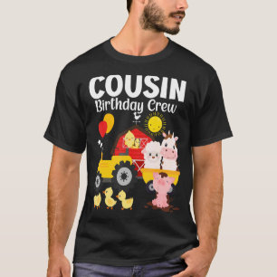 Kusin Birthday Crew Tractor Barnyard Boskap T Shirt