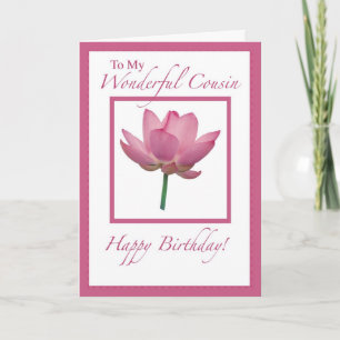 Kusin Birthday Flower Kort