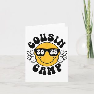 Kusin Camp 2025 Smile Ansikte Vacation Summer Camp Kort