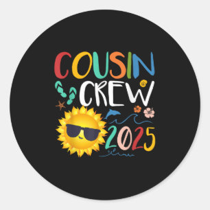 Kusin Crew 2025 Shirt Family Vacation Beach Runt Klistermärke