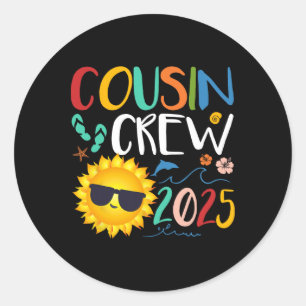 Kusin Crew 2025 Shirt Family Vacation Beach Runt Klistermärke