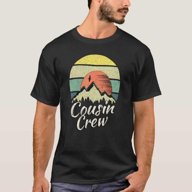 Kusin Crew Camping Outdoor Sunset Summer Camp T Shirt (Framsida)