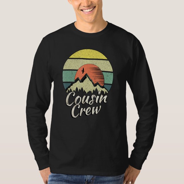 Kusin Crew Camping Outdoor Sunset Summer Camp T Shirt (Framsida)