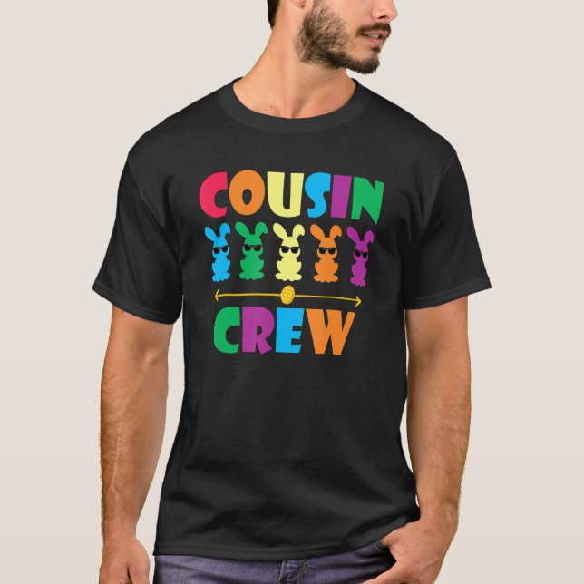 Kusin Crew Cute Bunny Rabbit Egg Matching Påsk T Shirt (Framsida)