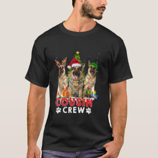 Kusin Crew German Shepherd Santa Julgran X T Shirt
