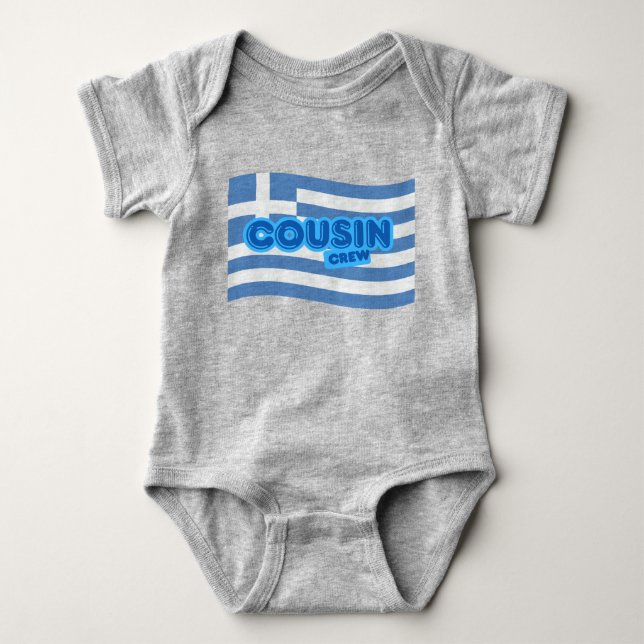 Kusin Crew Greece Baby T Shirt (Framsida)
