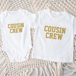 Kusin Crew   Guld Kids Baby Bodykostym T Shirt