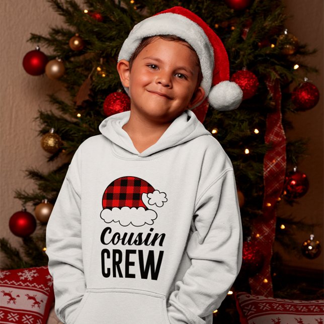 Kusin Crew jul-Helgdag Buffalo Play Barn T Shirt (Cousin Crew Christmas Holiday Buffalo Plaid Kid's Hoodie)