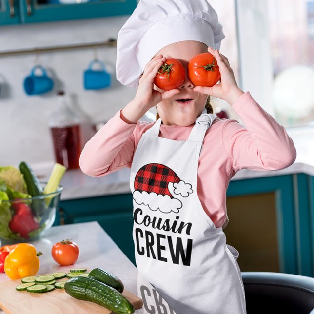 Kusin Crew jul-Helgdag Buffalo Play Barnförkläde (Cousin Crew Christmas Holiday Buffalo Plaid Kids' Apron)