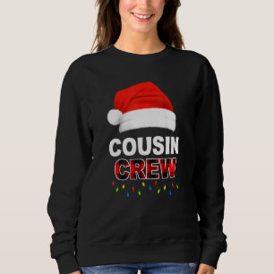 Kusin Crew jul Ljus Santa Hat Julafton Funny T Shirt