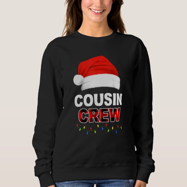 Kusin Crew jul Ljus Santa Hat Julafton Funny T Shirt (Framsida)