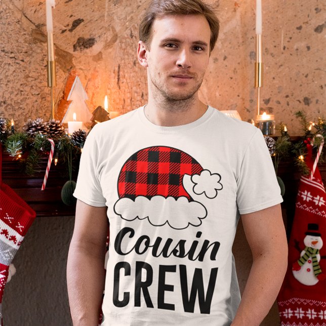 Kusin Crew-juljulen Helgdag Buffalo Plade Manar T Shirt (Cousin Crew Christmas Holiday Buffalo Plaid Men's T-Shirt)