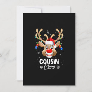 Kusin Crew julrener Santa Hat Ljus Morsa Inbjudningar