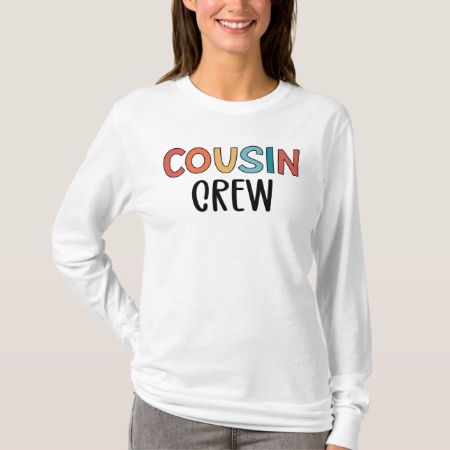 Kusin Crew Matching Retro Family Cousin Squad T Shirt (Framsida)