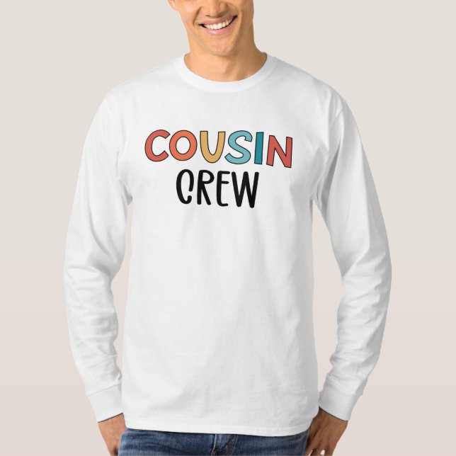 Kusin Crew Matching Retro Family Cousin Squad T Shirt (Framsida)