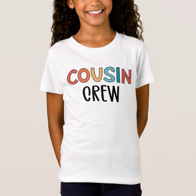 Kusin Crew Matching Retro Family Cousin Squad T Shirt (Framsida)