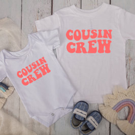 Kusin Crew | Persikomatchningsfamilj för Rosa T Shirt