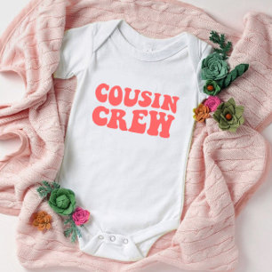 Kusin Crew Persikomatchningsfamilj för Rosa T Shirt