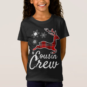 Kusin Crew Play Reindeer jul Red Black Paj T Shirt