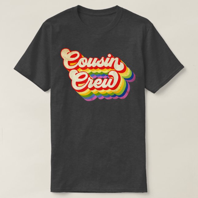 Kusin Crew Rainbow Färg för Boys Girls Kids T Shirt (Design framsida)
