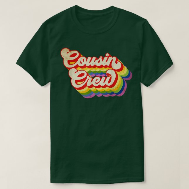 Kusin Crew Rainbow Färg för Boys Girls Kids T Shirt (Design framsida)