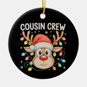 Kusin Crew Reindeer jul Julafton Ljus Helgdag Julgransprydnad Keramik