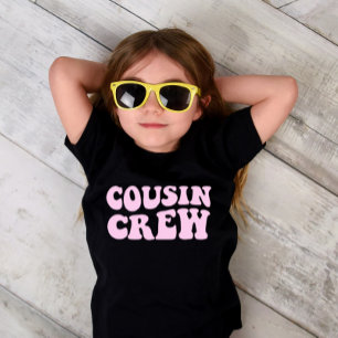 Kusin Crew Rosa Matchande familj Unisex Kids T Shirt