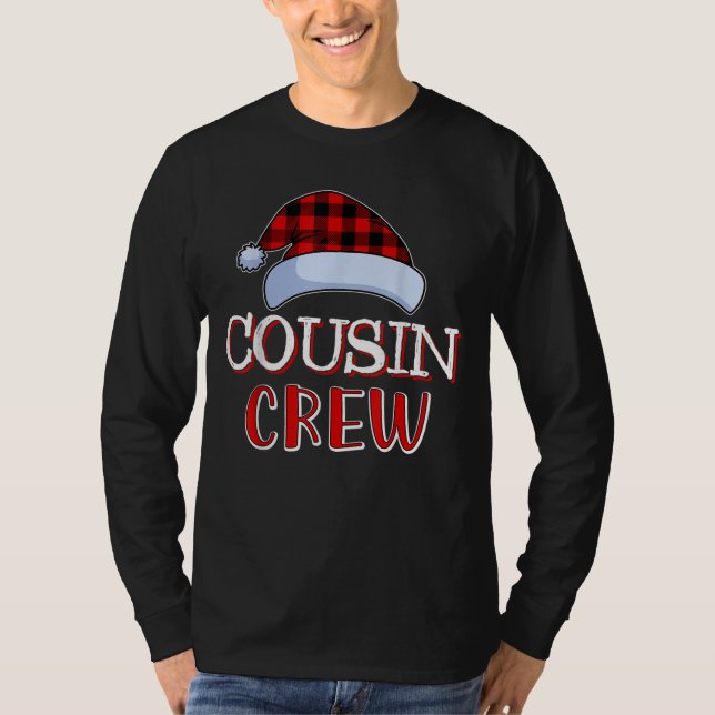 Kusin Crew Santa Family Matchande jul Pajama T Shirt (Framsida)
