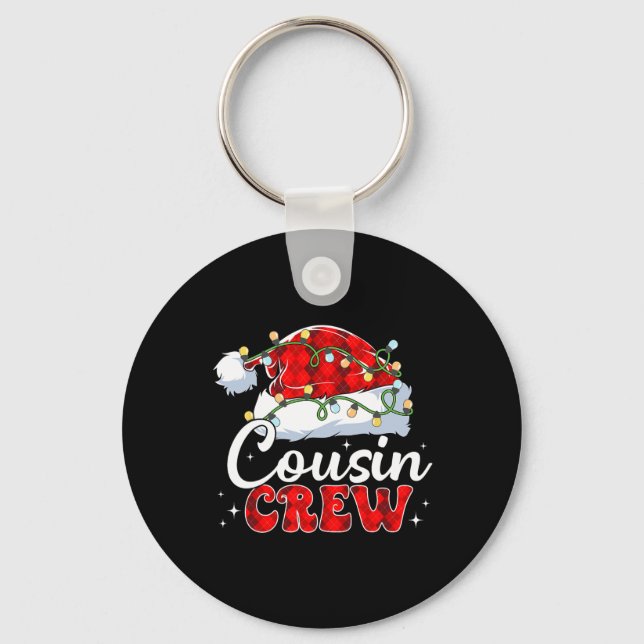 Kusin Crew Santa Hat Julafton Ljus God jul Nyckelring (Framsida)