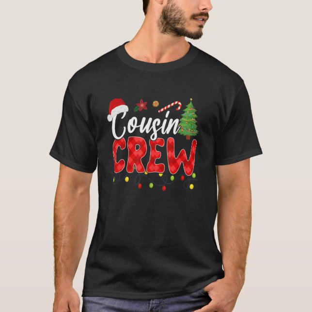 Kusin Crew Shirt jul Pajama Matching Family T Shirt (Framsida)